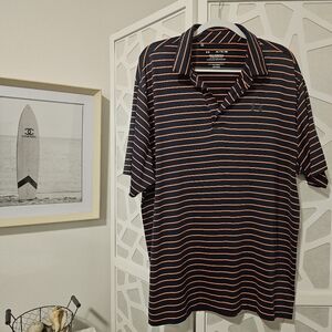 Men's Under Armor golf shirt size XL navy & orange